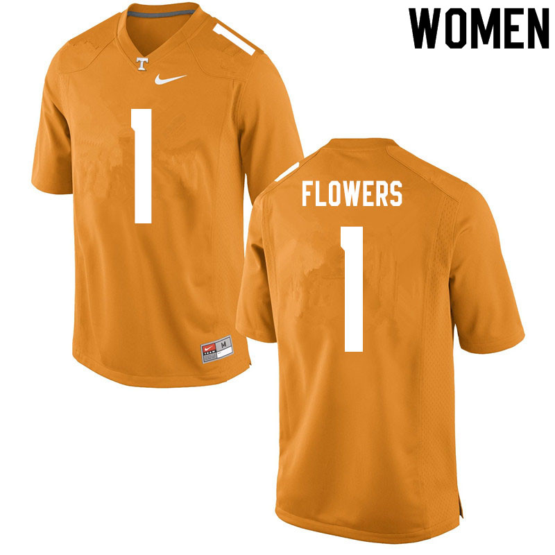 Women #1 Trevon Flowers Tennessee Volunteers College Football Jerseys Sale-Orange - Click Image to Close